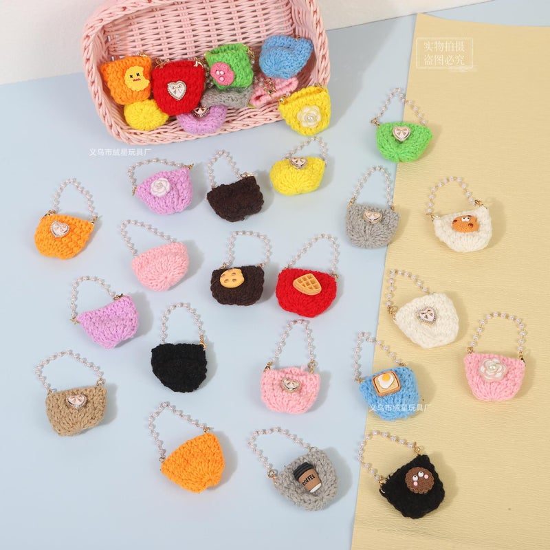 New mini wool bag pearl chain bag pendant cartoon doll diy accessories accessories wholesale - Image 2