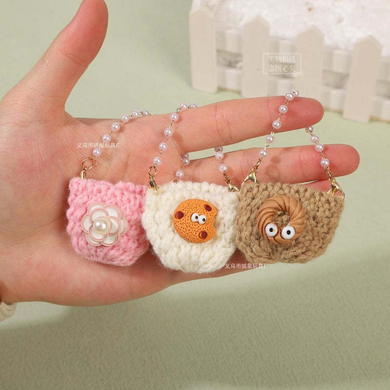 New mini wool bag pearl chain bag pendant cartoon doll diy accessories accessories wholesale - Image 3