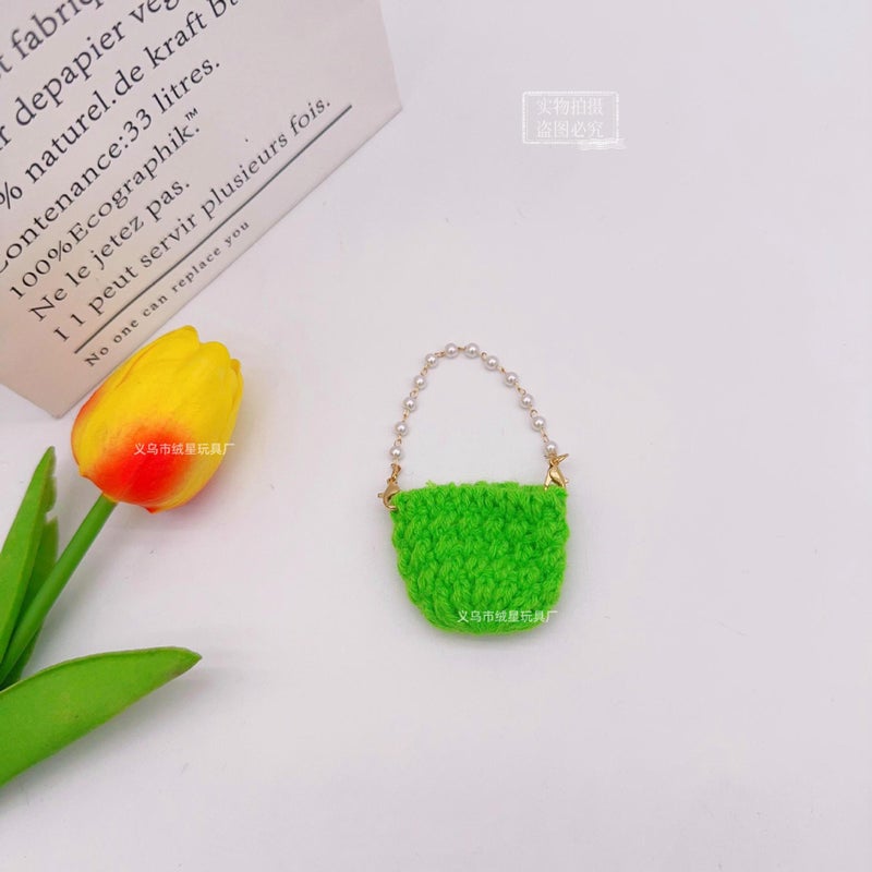New mini wool bag pearl chain bag pendant cartoon doll diy accessories accessories wholesale - Image 1