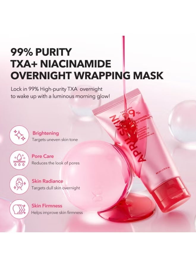 APRILSKIN TXA Niacinamide 99 Overnight Wrapping Mask | 99% High-Purity TXA+Niacinamide for Uneven Skin Tone | Overnight Skin Booster for Toning Care, Firming & Pore Care | 80ml - Image 2