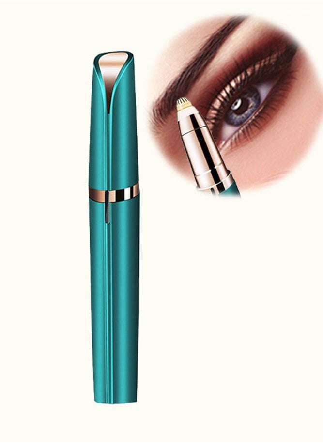 INSENSE Electric eyebrow trimmer green 13x1.9 cm, rechargeable eyebrow trimmer, beauty trimmer, eyebrow pencil USB charging  - Image 2