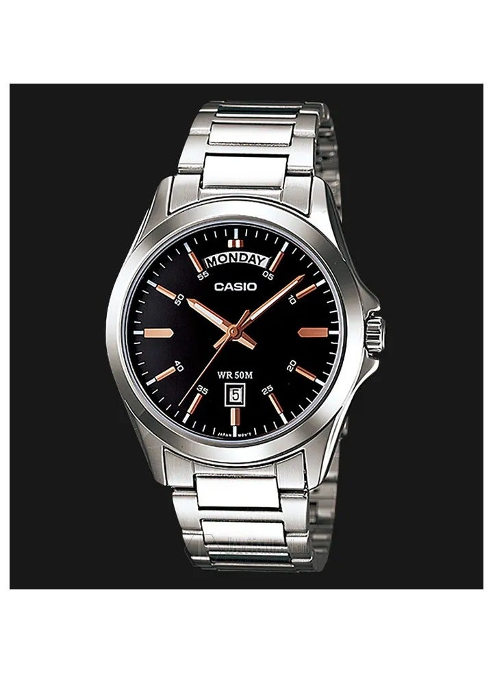 كاسيو MTP-1370D-1A2 للرجال، رسمية، عرض تناظري، حزام من الستانلس ستيل - Image 1