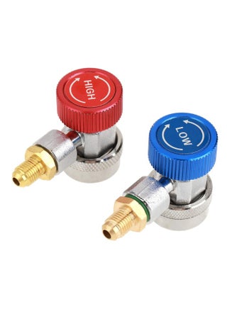 R-134A Quick Coupler Adapter Kit, HVAC Adjustable High- Low Connector Conversion with 1/4" size, Compatible with Standard Auto Air Conditioner Manifold Gauge Hose Fitting - pzsku/Z0F8D0A11FB9EC1ED9DF7Z/45/_/1718710886/2f9ca4af-b2c9-44aa-a2d0-91f798849192