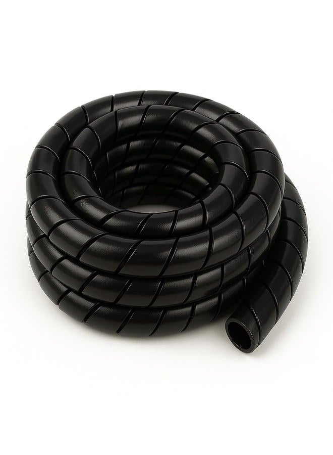 Electriduct 3/4 Inch Heavy Duty Spiral Wrap HDPE Flexible Plastic Cable Sleeve Hose Protector 25 Feet - Black - Image 2