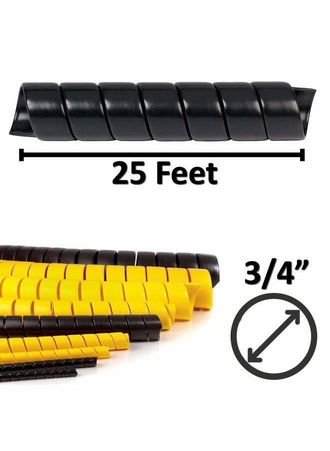 Electriduct 3/4 Inch Heavy Duty Spiral Wrap HDPE Flexible Plastic Cable Sleeve Hose Protector 25 Feet - Black - Image 3