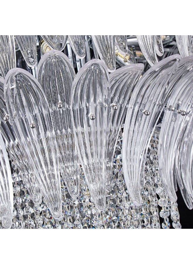 DANUBE HOME Danube Home Florio Crystal Chandelier For Living Room| 17-Lights Indoor Lighting Fixture With E14 Socket|Metal Frame With Chrome Finish|Hanging Lights|Ceiling Lights| L85xW100xH85cm (1 Year Warranty)  - Image 5