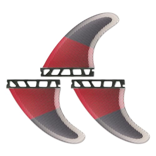 Rokia R Future Surfboard Fins HighPerformance Fiberglass Reinforced Surfboard Fin G5 3 Pcs Set Board Fin Use for Softboard Hardboard Giliboard Surfing Longboard Shortboard redBlack - Image 3