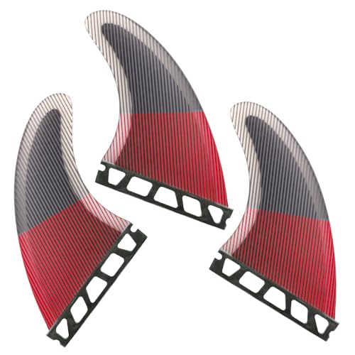 Rokia R Future Surfboard Fins HighPerformance Fiberglass Reinforced Surfboard Fin G5 3 Pcs Set Board Fin Use for Softboard Hardboard Giliboard Surfing Longboard Shortboard redBlack - Image 1