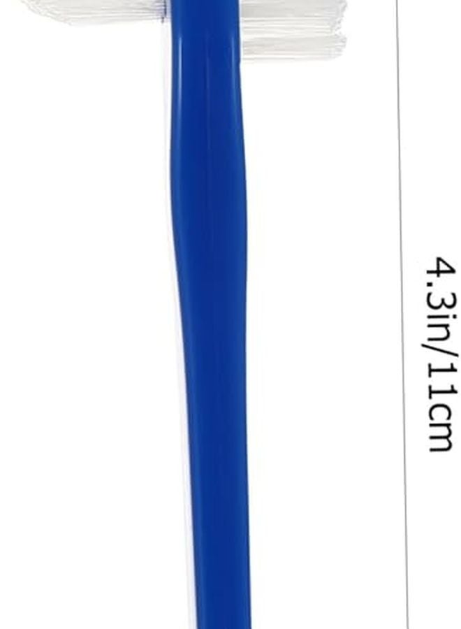 VALICLUD Dual Head Denture Toothbrush 2 Pack Non Slip Handle Multi Tufted Bristles Stain Removal - Image 3