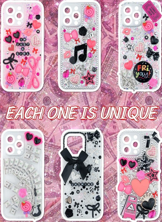 DoDoBeads XXX Pcs Junk Phone Case Decoration Kit, Charms for Customizing Cases, Kawaii Bow, Letter Beads, Nail Accessories, Flatback Pearls, Rhinestones, Cute Aesthetic Decor for Personalization - Image 3