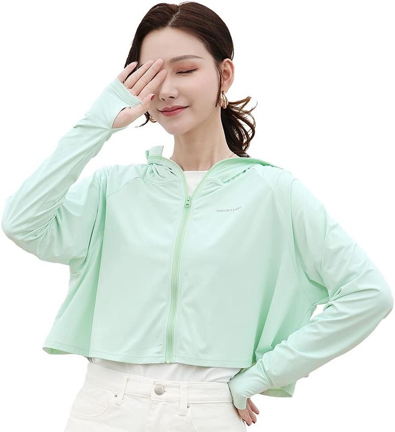 MOUNT TEC Store Womens UPF 50+ Cooling UV Protection Clothing Hooded Sun Protective Jacket Long Sleeve for Summer - Image 1