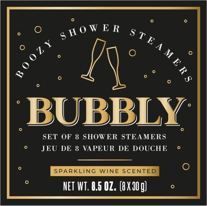 SET OF 8 SHOWER STEAMERS GIFT PACK SHOWERSECCO SPARKLING WINE SCENT 8X 30 GRAM BLACK