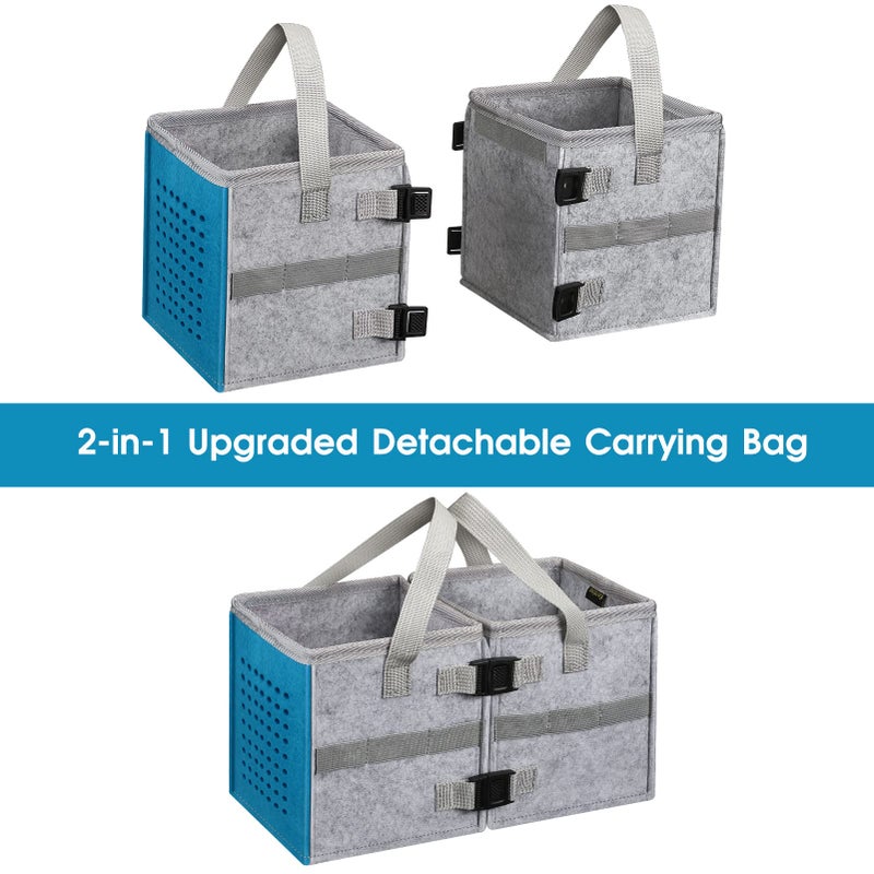 KENOBEE Carrying Case for Toniebox Starter Set  Upgraded Detachable Portable Felt Storage Travel Bag with Handle Compatible with Toniebox Audio Player Starter Set & Figurines Accessories  Blue/Gray - Image 2