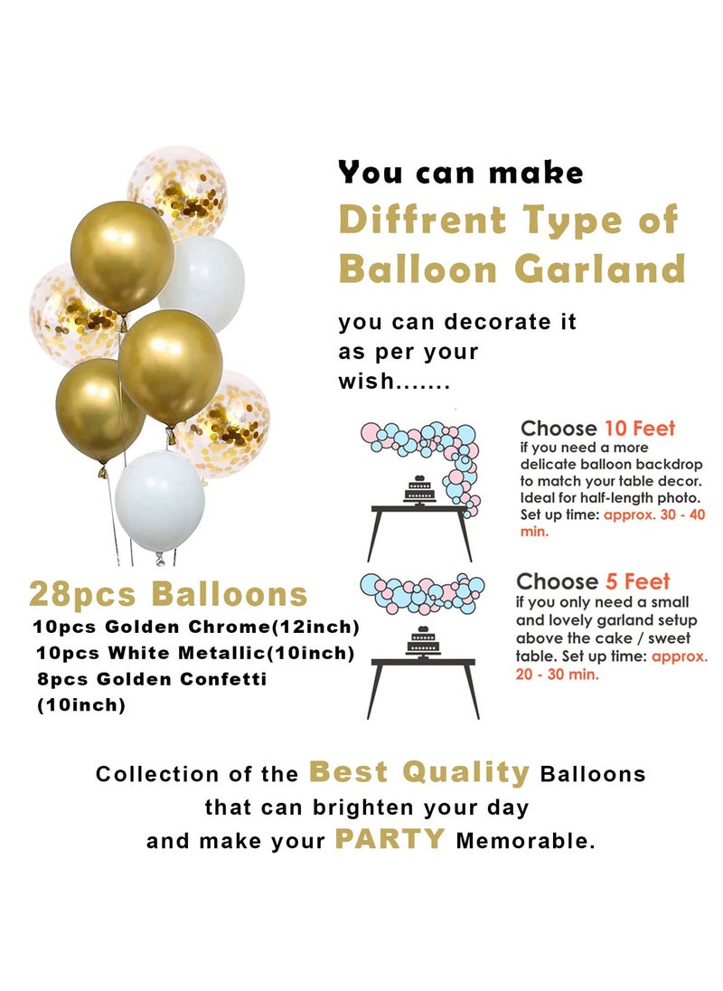 Party Propz Party Propz Golden Birthday Decoration Items - 36 Pcs Happy Birthday Decoration Kit With Golden Balloons & Artificial Leaves | Golden Confetti Balloons for Birthday | Happy Birthday Banner (Cardstock)  - Image 4