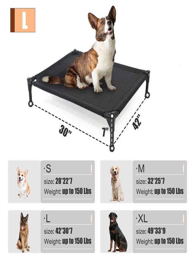 Garnpet Elevated Dog Bed for Large Dogs, Raised Dog Cot Fits Up to 120 LBs, Heavy Duty Pet Cots with Durable Supportive Teslin Recyclable Washable Mesh, Indoor & Outdoor Pet Bed, Brown - Image 3