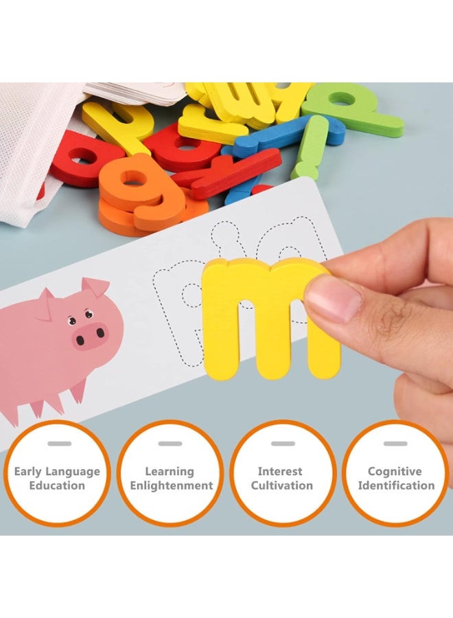 Capstro Wooden Alphabet Spelling Word Game – Kids Learning Toy with Letter Matching Cards & Word Building Activity | Early Education Language Practice – Spelling Game Set - Image 5