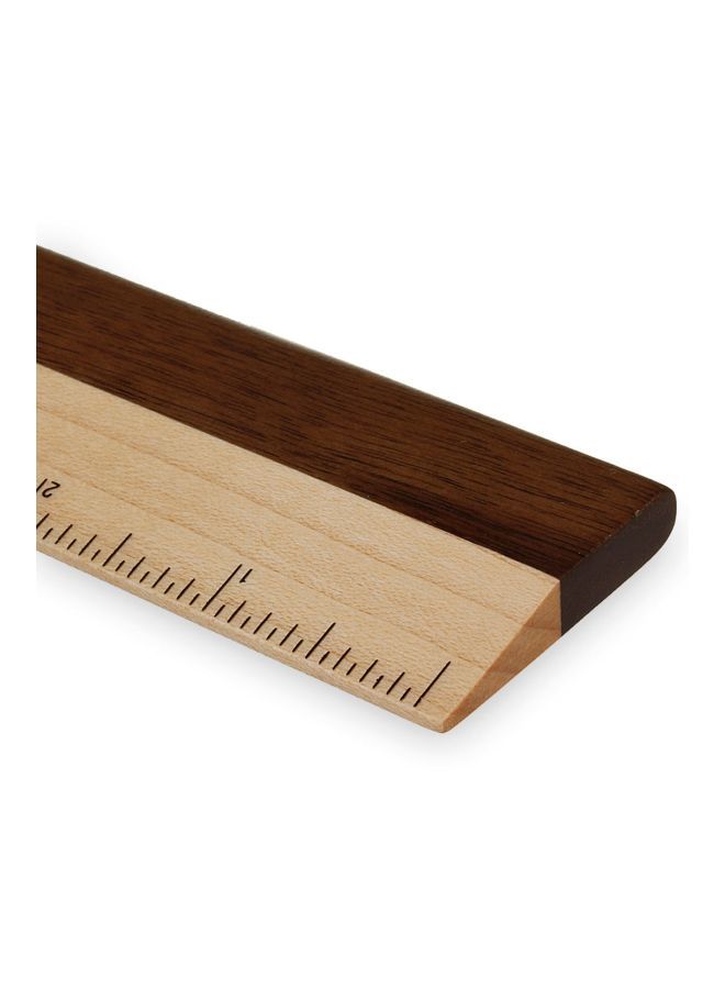 NIBEMINENT Birch Wooden Ruler With Pen Holder Brown/Beige  - Image 2