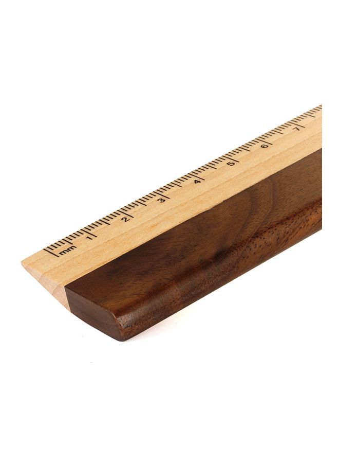 NIBEMINENT Birch Wooden Ruler With Pen Holder Brown/Beige  - Image 3