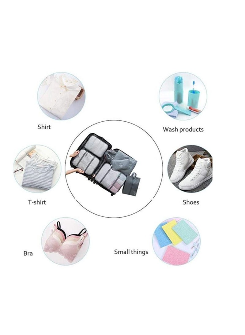 Womdee 7Pcs SET Travel Luggage Organizer Packing Cubes Set Storage Bag Waterproof Laundry Bag Traveling Accessories  - Image 2