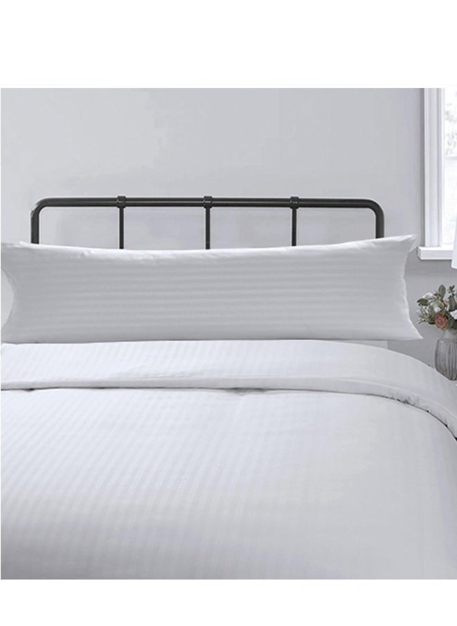 snooze - Hotel Long pillowcase, striped, white, 45*120 cm - Image 1
