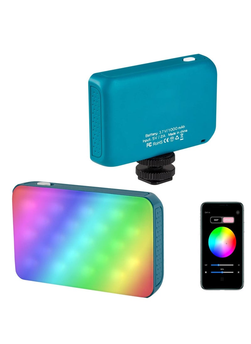 Y&D - RGB Video Light, Bluetooth APP Control LED Camera Light 360° Full Color CRI95+ Dimmable 2800K-6800K Rechargeable Photography Lighting for DSLR, Conference, Vlog-Blue - Image 1