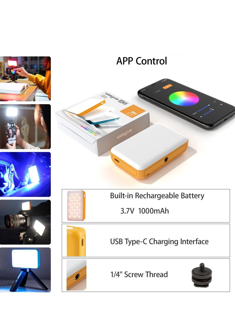 Y&D - RGB Video Light, Bluetooth APP Control LED Camera Light 360° Full Color CRI95+ Dimmable 2800K-6800K Rechargeable Photography Lighting for DSLR, Conference, Vlog-Blue - Image 1