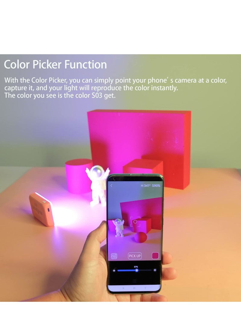 Y&D - RGB Video Light, Bluetooth APP Control LED Camera Light 360° Full Color CRI95+ Dimmable 2800K-6800K Rechargeable Photography Lighting for DSLR, Conference, Vlog-Blue - Image 1