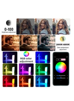 Y&D RGB Video Light, Bluetooth APP Control LED Camera Light 360° Full Color CRI95+ Dimmable 2800K-6800K Rechargeable Photography Lighting for DSLR, Conference, Vlog-Blue  - Image 4