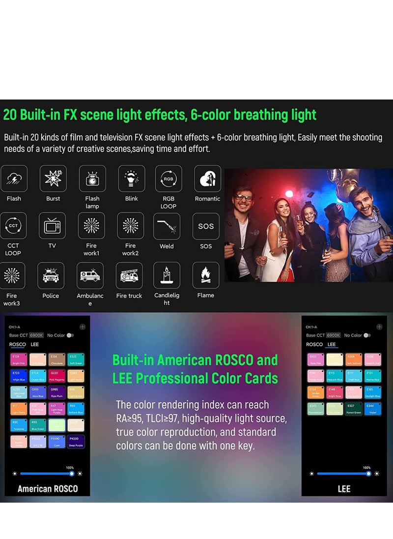 Y&D - RGB Video Light, Bluetooth APP Control LED Camera Light 360° Full Color CRI95+ Dimmable 2800K-6800K Rechargeable Photography Lighting for DSLR, Conference, Vlog-Blue - Image 1