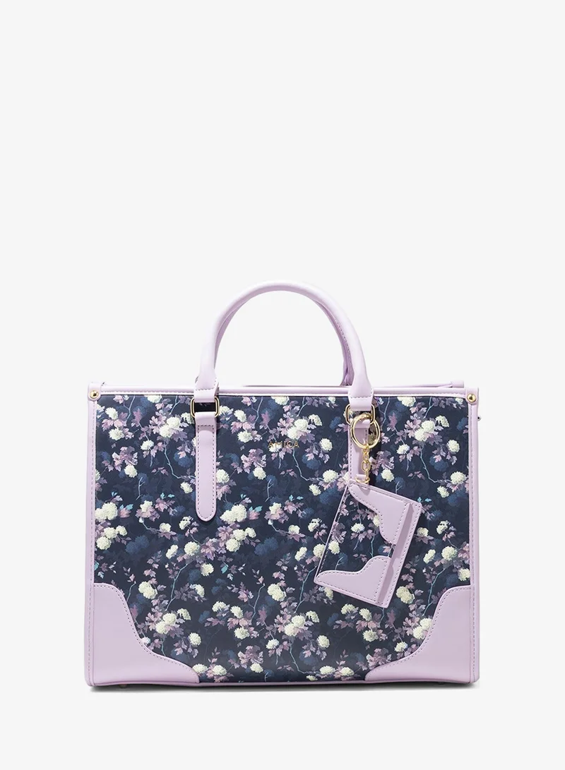 أميكا AMICA Ella  Floral Satchel Handbag - Purple