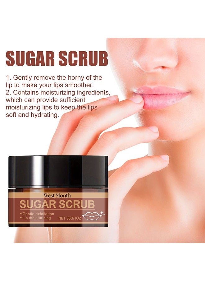 West&Month Sugar Scrub，Lip Exfoliator and Moisturizer For Dry Chapped Lips-30G  - Image 5