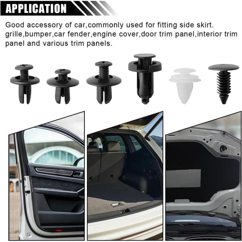 Bukela 100PCS Car Bumper Clips, 6 Sizes Plastic Fastener Assortment Kit, Auto Push Retainer Rivets for Door Trim, Fender, and Bumper Repair - Image 4