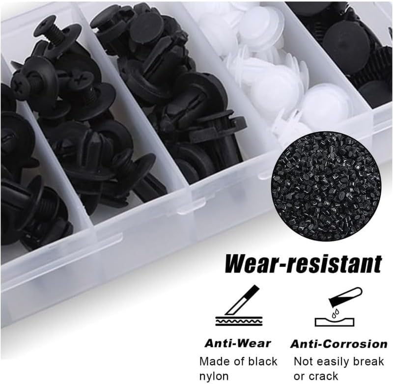 Bukela 100PCS Car Bumper Clips, 6 Sizes Plastic Fastener Assortment Kit, Auto Push Retainer Rivets for Door Trim, Fender, and Bumper Repair - Image 5
