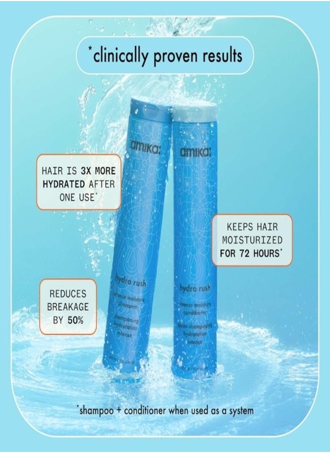 amika - Amika Hydro Rush Intense Moisture Conditioner – Deep Hydrating Conditioner with Hyaluronic Acid and Squalane for Long-Lasting Softness, Shine, and 72-Hour Hydration for Dry, Thirsty Hair – 9.2 oz / 275 ml, Vegan & Cruelty-Free - Image 1