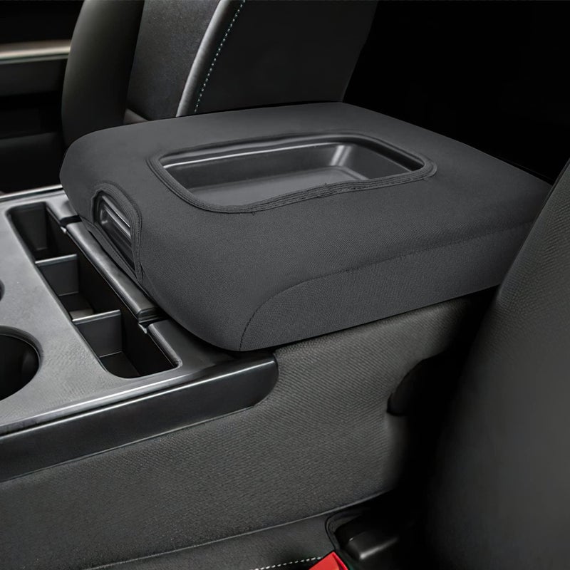ISSYAUTO Center Console Cover Compatible with Silverado Sierra 2014 2015 2016 2017 2018 with 402040 Jump Seat Console Neoprene Armrest Cover fit Split Bench Seat Console ONLY