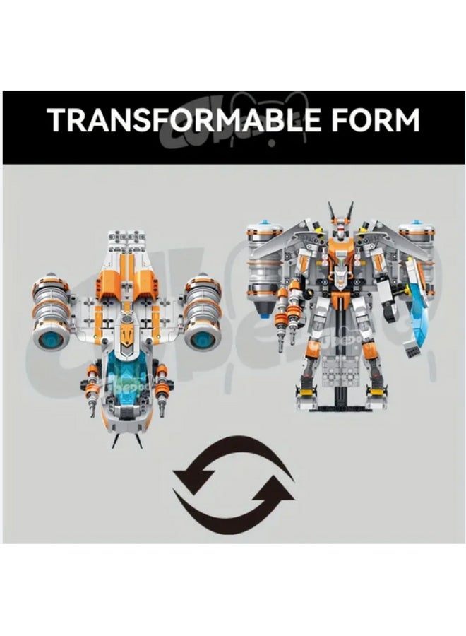 لعبة بناء وتحويل 2 في 1 –  طائرة فضائية تتحول إلى روبوت مقاتل! 692 قطعة من التحدي والإبداع في تجربة تركيب مذهلة.يمكنك بناء مركبة فضائية بتصميم مستقبلي، ثم تحويلها بكل سهولة إلى روبوت متحول بفضل ميزة التحول المباشر.مصممة للأطفال من عمر 6 سنوات فأكثر، لتنمية مهارات التركيب، والخيال، وحب الاكتشاف.هدية مثالية لعشاق الفضاء والروبوتات والليجو! ✨ - Image 3