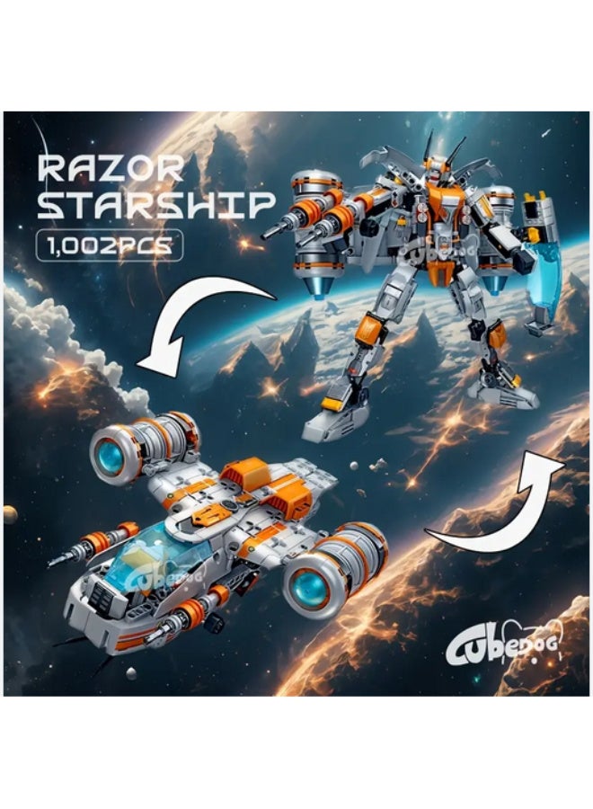 لعبة بناء وتحويل 2 في 1 –  طائرة فضائية تتحول إلى روبوت مقاتل! 692 قطعة من التحدي والإبداع في تجربة تركيب مذهلة.يمكنك بناء مركبة فضائية بتصميم مستقبلي، ثم تحويلها بكل سهولة إلى روبوت متحول بفضل ميزة التحول المباشر.مصممة للأطفال من عمر 6 سنوات فأكثر، لتنمية مهارات التركيب، والخيال، وحب الاكتشاف.هدية مثالية لعشاق الفضاء والروبوتات والليجو! ✨ - Image 5