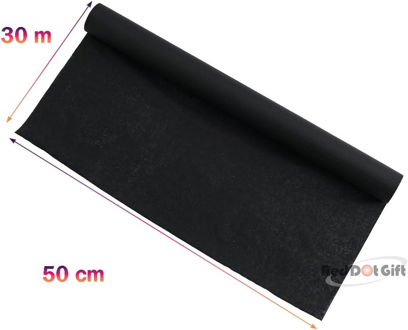 Red Dot Gift® 50cm x 30M Black Color Tissue Paper Roll For Gift Wrapping 17 Grams, Acid-Free for A Variety Of Craft, Art, and Paper Projects, T-shirt wrap (Black, YC024) - Image 2