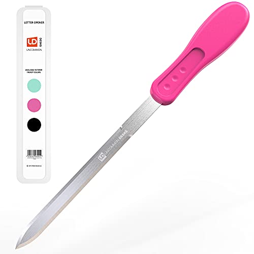 Uncommon Desks Office Letter Opener - Stainless Steel Knife-Edge Blade, Ergonomic Grip Handle (Hot Pink, 1 Pieces) - Image 1