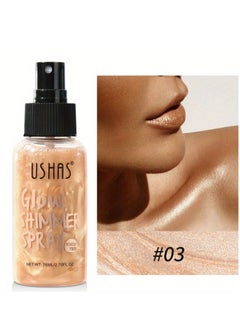 Ushas Glow Shimmer Spray - Shimmer Body Oil Liquid Easy to Push Away Natural Moisture Glitter Face Brightening Glow Pearl Highlighter Illuminator Shine Contouring Makeup for Face and Body #3  - Image 1