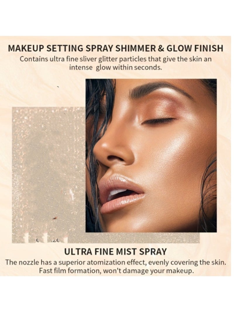 Ushas Glow Shimmer Spray - Shimmer Body Oil Liquid Easy to Push Away Natural Moisture Glitter Face Brightening Glow Pearl Highlighter Illuminator Shine Contouring Makeup for Face and Body #3 - Image 2