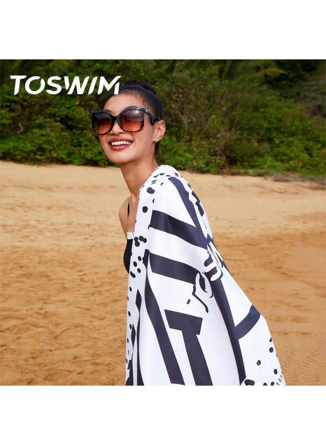 Toswim Quick-drying Bath Towel, Swimming Towel, Sports Fitness Absorbent Towel, Travel Fast-drying Towel, Dynamic Lines - Image 3