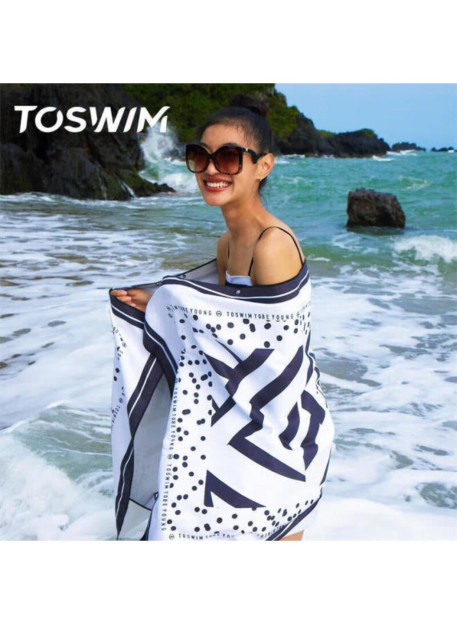 Toswim Quick-drying Bath Towel, Swimming Towel, Sports Fitness Absorbent Towel, Travel Fast-drying Towel, Dynamic Lines - Image 1