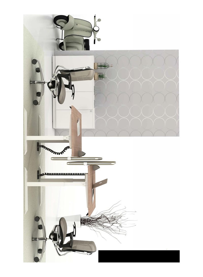 Kaliber Kaliber Height Adjustable Desk - Sleek Sit-Stand Design, 25mm Durable Melamine Worktop, White Powder-Coated Frame with Cable Management, 3-Year Warranty for Ultimate Comfort - Image 4