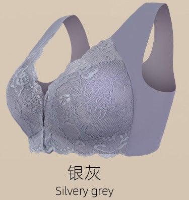Plus Size Wireless Bra Comfortable Breathable Grey  - Image 1