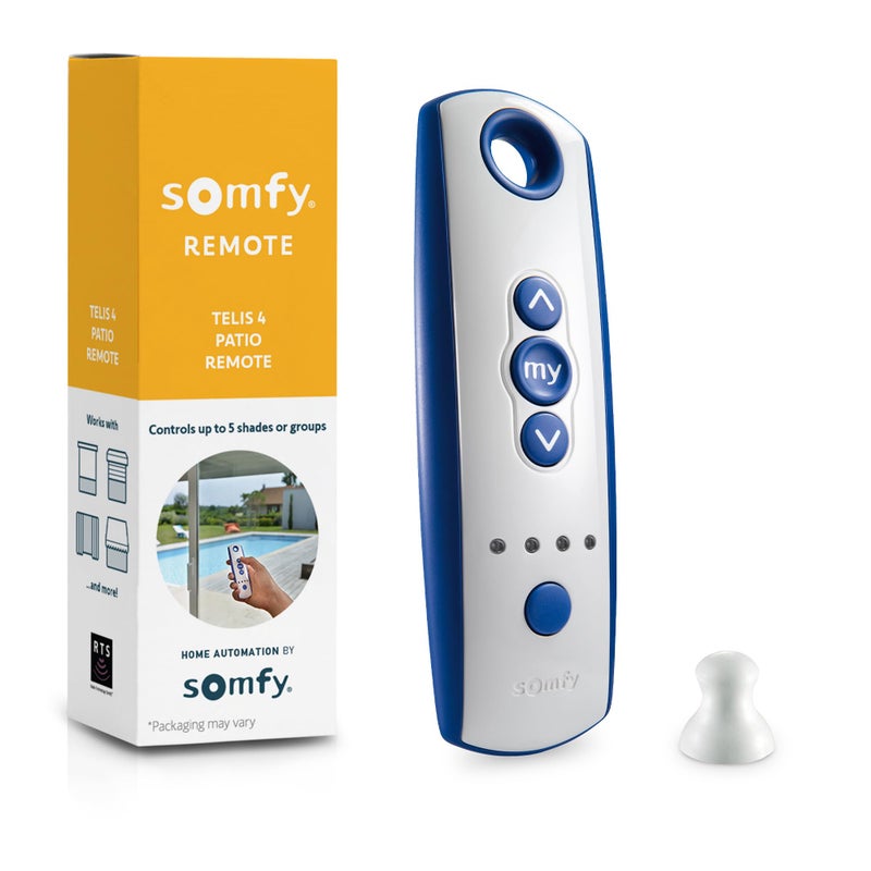 somfy Telis 4 RTS Patio Remote 5Channel Replacement Remote for Outdoor Blinds Shades Programmable My Function Blue and Gray Finish 1810645