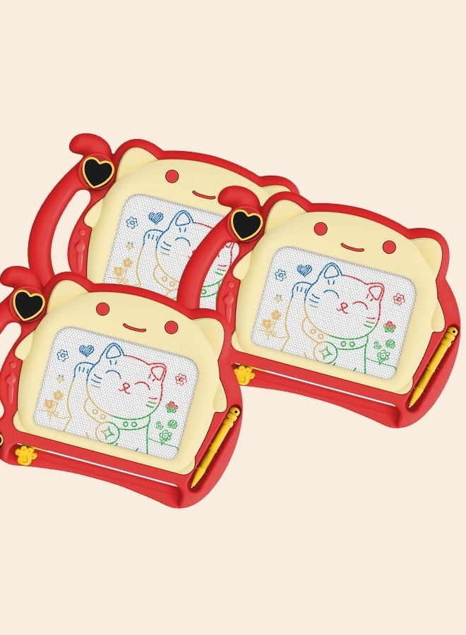 هاف دريم لوحة رسم مغناطيسية للأطفال، لوحة كتابة جرافيتي ملونة قابلة للمسح للأطفال - حمراء - Image 3