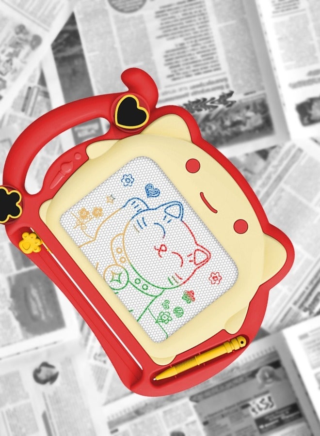 هاف دريم لوحة رسم مغناطيسية للأطفال، لوحة كتابة جرافيتي ملونة قابلة للمسح للأطفال - حمراء - Image 4