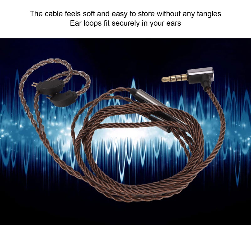 Heayzoki كابل Ue3X Ue18 W4R 0.78Mm 2 Pin IEM مع ميكروفون، كابل صوت 3.5Mm لسماعات الرأس - Image 4