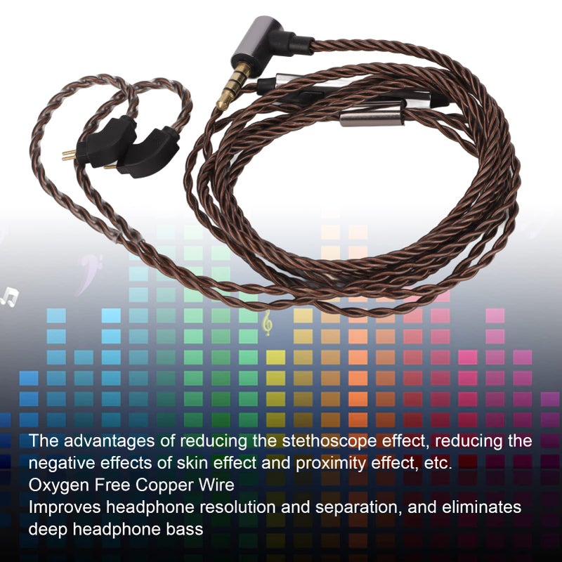 Heayzoki كابل Ue3X Ue18 W4R 0.78Mm 2 Pin IEM مع ميكروفون، كابل صوت 3.5Mm لسماعات الرأس - Image 2